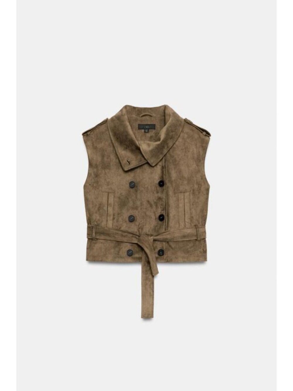 ZARA FAUX SUEDE BELTED VEST 6318/262/505